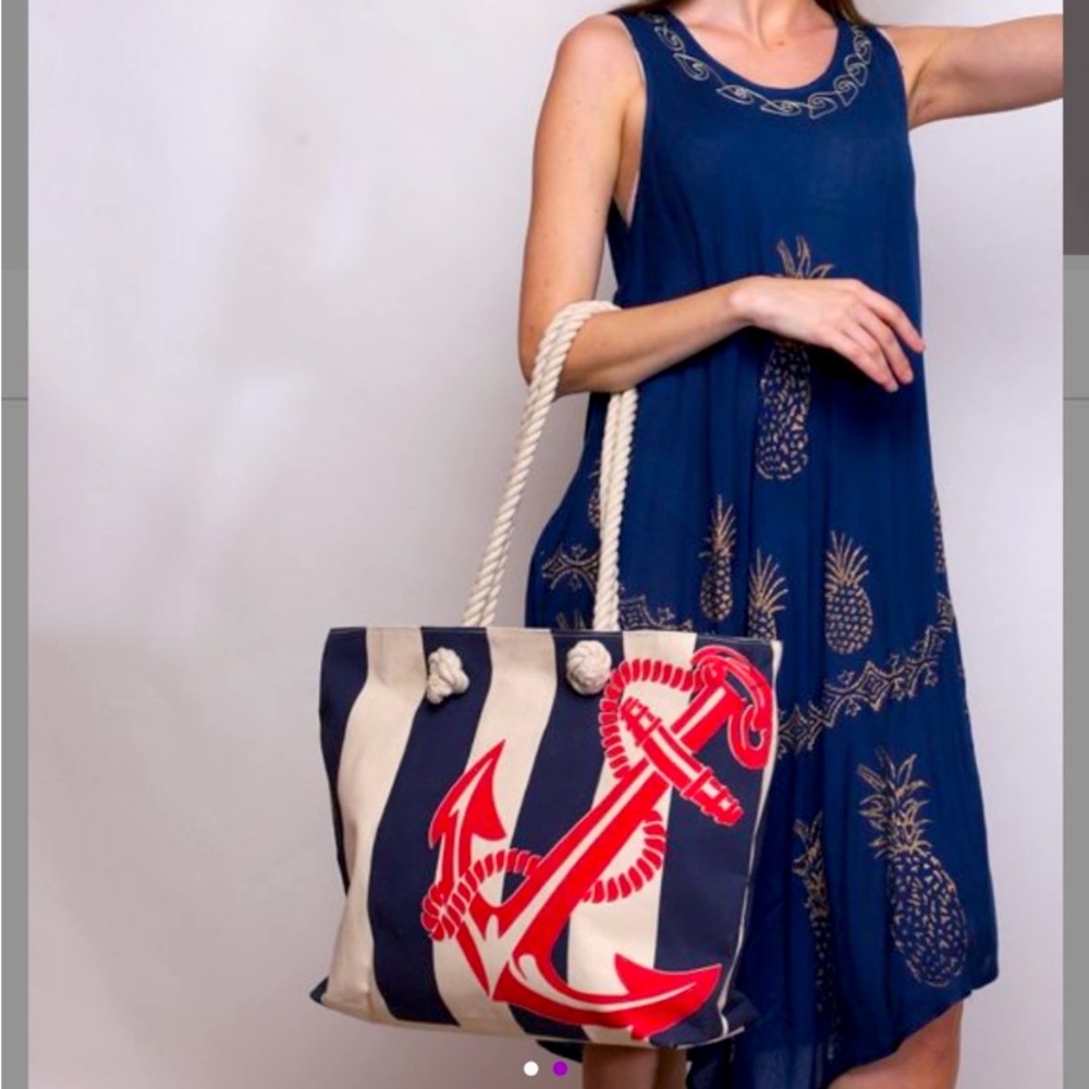 Aqua blue tote bag